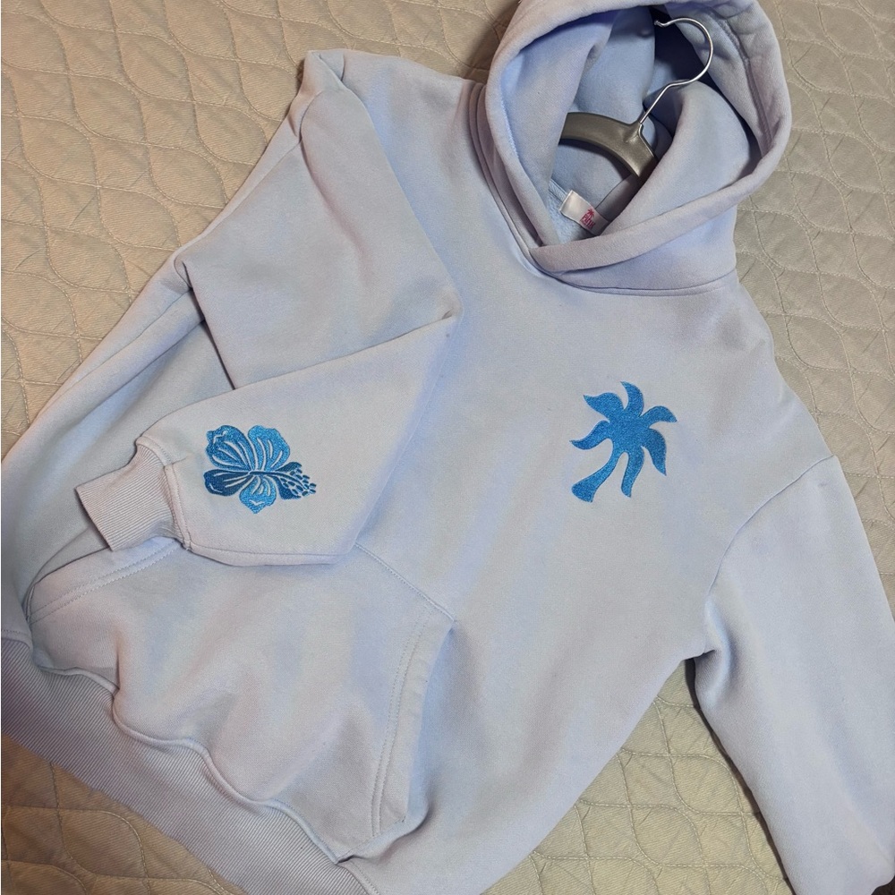 Pink Palm Puff Graphic Hoodie - Picture 2 of 3
